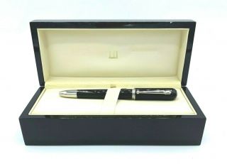 Dunhill N4b2303 Stainless Steel/black Lacquer 5 " Revolette 12mm Rollerball Pen