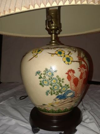 Japanese Ginger Jar,  rooster,  chicken,  Lamp.  Hand - painted,  Frederick Cooper, . 2