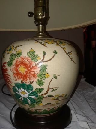 Japanese Ginger Jar,  rooster,  chicken,  Lamp.  Hand - painted,  Frederick Cooper, . 4