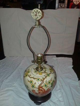 Japanese Ginger Jar,  rooster,  chicken,  Lamp.  Hand - painted,  Frederick Cooper, . 7