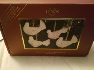 Lenox Doves Of Light Set Of 4 Ornaments -