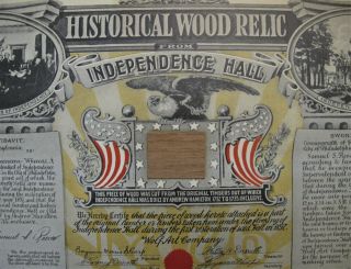 Independence Hall Actual Wood Historic Relic 1926 July 4th Philadelphia Pa 1776
