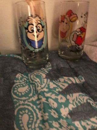 2 Vtg 1985 Alvin And The Chipmunks Glass Tumblers Bagdasarian Hardees