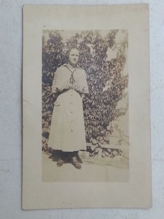 C.  1910 Rppc Lady In Galveston Texas Unposted Real Photo Post Card