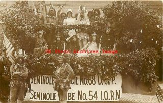 Native Americana,  Rppc,  Improved Order Of Red Men,  Iorm,  Seminole,  California