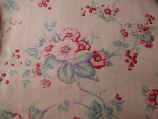 Vintage Shabby Chic Pink Cotton Twill Barkcloth Panel So Shabby Cottage Chic