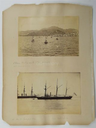 4 Photos - Hms Grappler - Marmaris Turkey Deck Of Ship Blantyre & Captain C1860s