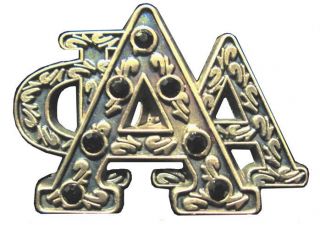 Alpha Phi Alpha Heirloom Letters Pin With Onyx