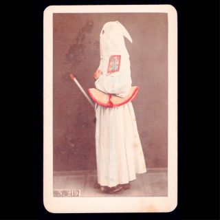 Rare Unusual Victorian Cdv Photo Covered Face Italian Monk Kkk Secret Society