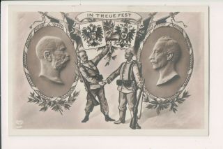 Vintage Postcard Kaiser Wilhelm Ii Of Germany Emperor Franz Josef Wwi Propaganda