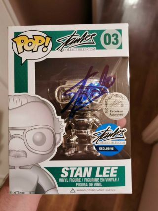 Funko Pop Stan Lee Silver Metallic Chrome Edition Signed Holy Grail 1/10