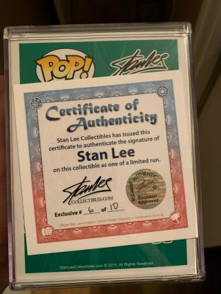 Funko Pop Stan Lee Silver Metallic Chrome Edition Signed Holy Grail 1/10 2