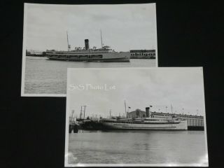 2 X Rare B&w Photographs 5x7 Catalina Steamship Co.  Ships Catalina & Avalon 1957