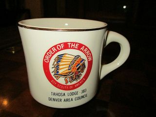 Vintage Boy Scouts Mug 1972 Order of the Arrow Camp Mug BSA Explorers 2