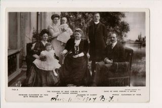 Vintage Postcard Duke Charles Edward Saxe - Coburg Gotha And Extended Family