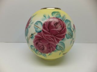 Antique 9 1/2 " Gwtw Gone With The Wind Ball Globe Lamp Shade Floral Rose Roses