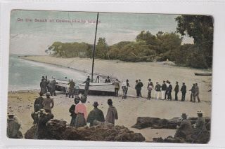 Vintage Postcard Victorian Railways Beach At Cowes Phillip Island 1900s