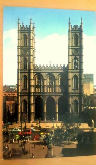 Vintage Notre - Dame Church Postcard 1967