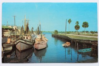 05d Postcard Harbor Scene At Smyrna Beach,  Florida