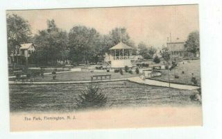 Nj Flemington Jersey Antique Post Card View Of " The Park "