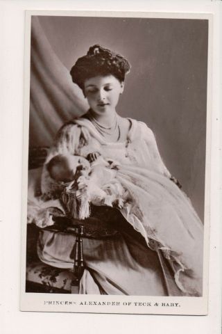 Vintage Postcard Princess Alice,  Countess Of Athlone & Baby
