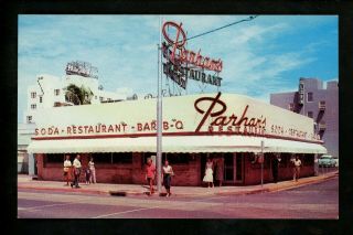 Motel Hotel Postcard Florida Fl Miami Beach Parham 