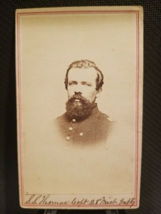 Autographed Civil War Soldier S.  S.  Thomas Capt 28th Michigan Infantry.  2c Stamp