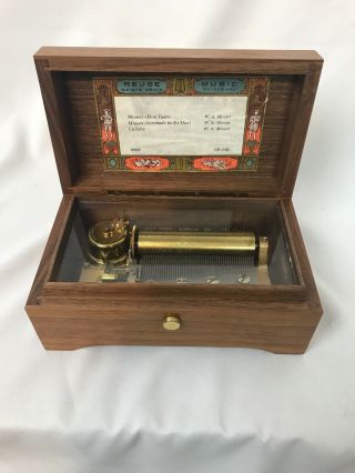 Reuge Music Box 3/50 (3 Song,  50 Note),  Plays W.  A.  Mozart
