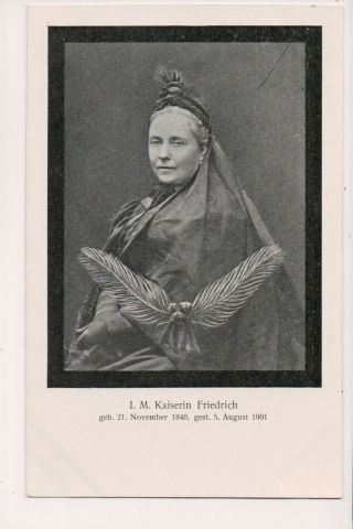 Vintage Postcard Victoria Empress Frederick Of Germany Mourning Card