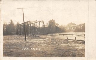 F68/ Westview Cleveland Ohio Rppc Postcard 1913 Flood Disaster Bridge