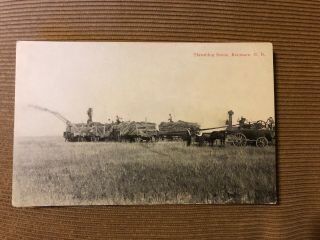 Early Postcard - - North Dakota - - Kenmare - - Farming - - Threshing Scene - - Steam Engine