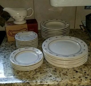 Longaberger Dinnerware Set 28 - Piece Traditional Red Woven Traditions Pottery