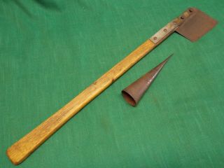 Vtg Tobacco Knife Hatchet Ax Cutter/spear Primitive Farm Tool Barn Find Tomahawk