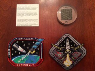 Spacex Crs - 7 Dragon Recovered Solar Array And Orbcomm - 2 Launch And Landing Patch