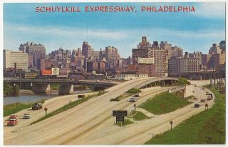 Schuylkill Expressway Philadelphia Pennsylvania Pa Aerial View Vintage Postcard