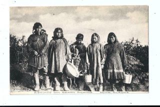 Eskimos Out Berry Picking,  Nome,  Alaska,  1925 Postcard