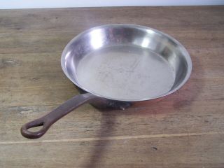 Vintage French Bourgeat 28 Copper Saute Frying Tin Lined Pan Pot Cookware