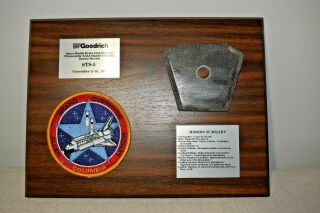 Space Shuttle Columbia Sts - 5 Flown Brake Disk Segment B F Goodrich Presentation