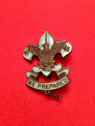 Early Boy Scout Ass’t Scoutmaster Rank Blue Enameled Dress Pin,  C.  1915 - 1920’s