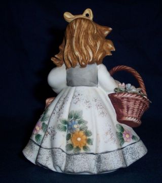 Vintage Lefton Hand Painted Girl with Umbrella and Flower Basket KW125B Japan 3