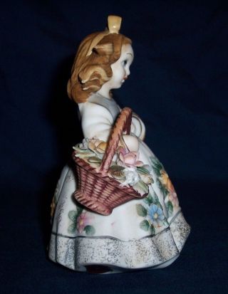 Vintage Lefton Hand Painted Girl with Umbrella and Flower Basket KW125B Japan 4