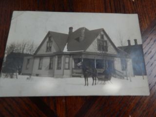 West Liberty Ohio - Logan County Rppc - One Horse Open Sleigh In Snow - 1912