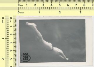 012 Jump,  Dive In Water Motion Abstract Surreal Man Guy Old Photo