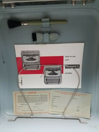 1960 ' s RARE HERMES 3000 Typewriter manuals Estate Find Vintage 8