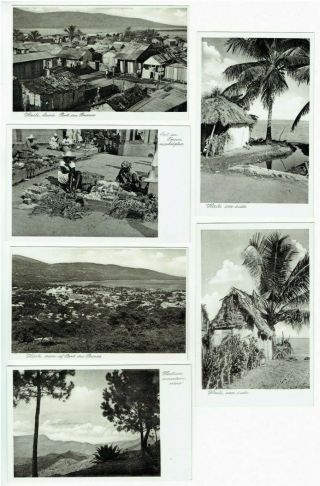 Old Postcards Haiti Caribbean Island Port Au Prince Market Etc Vintage 1930s