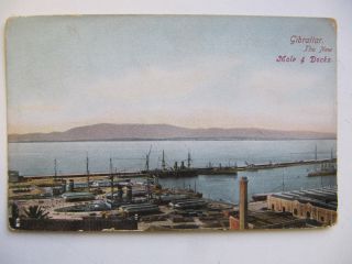 Gibraltar,  The Mole & Docks - Rare Vintage Beanland & Malin Local Postcard