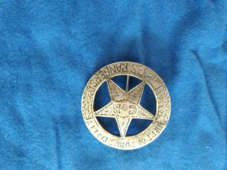 Texas Rangers Company B Badge,  1953 Cinco Peso,  Fine Engraving
