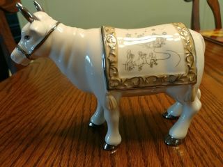 Bradford Exchange Hawthorne Village Silver Blessings Nativity.  Blessed Cow