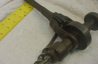 Antique Hand Brace Drill Woodworking Tool.  with 2 bits 5