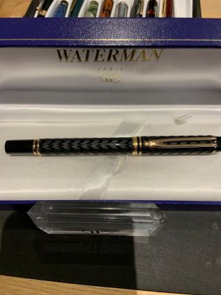 Waterman Man 100 Black Hard Rubber Cobra Pattern Rollerball Pen